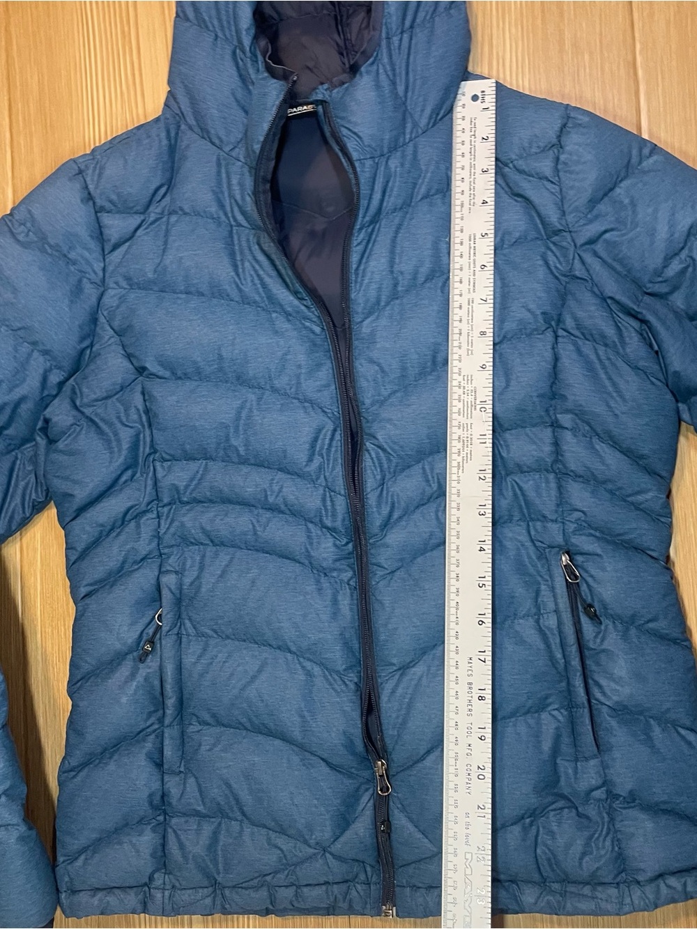 Paradox Duck Down Feather Light Packable Hooded Puffer Jacket Blue L - Picture 8 of 12